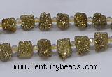 CNG3325 15.5 inches 4*6mm - 8*10mm nuggets plated druzy agate beads
