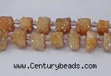 CNG3334 15.5 inches 6*8mm - 10*14mm nuggets plated druzy agate beads