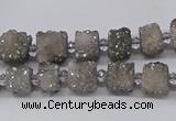 CNG3335 15.5 inches 6*8mm - 10*14mm nuggets plated druzy agate beads