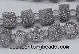 CNG3336 15.5 inches 6*8mm - 10*14mm nuggets plated druzy agate beads