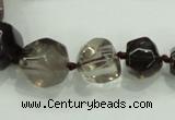 CNG340 15.5 inches 8*10mm - 15*18mm faceted nuggets smoky quartz beads