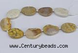 CNG3481 25*35mm - 30*40mm freeform chrysanthemum agate beads