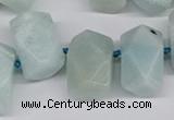 CNG3526 Top drilled  13*18mm - 15*20mm faceted nuggets amazonite beads