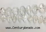 CNG3594 15*25mm - 25*35mm faceted nuggets white crystal beads