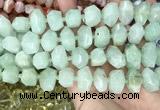 CNG3608 15.5 inches 13*20mm - 15*24mm faceted nuggets light prehnite beads