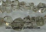 CNG366 15.5 inches 10*20mm faceted nuggets smoky quartz beads