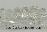 CNG5022 15.5 inches 6*8mm - 10*14mm faceted nuggets white crystal beads