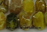 CNG5095 13*18mm - 15*20mm faceted nuggets yellow & green opal beads