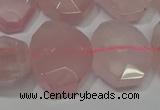 CNG5127 15.5 inches 15*18mm - 15*20mm faceted freeform rose quartz beads