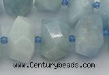 CNG5218 15.5 inches 12*16mm - 15*20mm faceted nuggets aquamarine beads