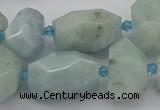 CNG5230 15.5 inches 12*16mm - 15*25mm faceted nuggets aquamarine beads