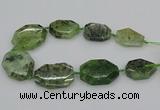 CNG5359 20*30mm - 35*45mm faceted freeform green rutilated quartz beads