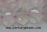 CNG5366 15.5 inches 12*16mm - 15*20mm faceted nuggets rose quartz beads