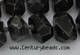 CNG5368 12*16mm - 15*20mm faceted nuggets black tourmaline beads