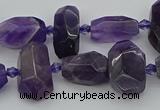 CNG5370 15.5 inches 10*15mm - 15*25mm faceted nuggets amethyst beads