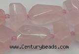 CNG5372 15.5 inches 12*16mm - 18*25mm faceted nuggets rose quartz beads