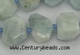 CNG5383 15.5 inches 12*16mm - 18*25mm faceted nuggets aquamarine beads