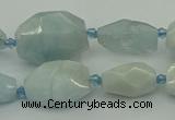 CNG5392 15.5 inches 10*14mm - 15*25mm faceted nuggets aquamarine beads