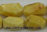 CNG5394 15.5 inches 12*16mm - 15*25mm faceted nuggets yellow jade beads