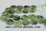 CNG5450 20*30mm - 35*45mm faceted freeform green rutilated quartz beads