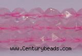 CNG5482 15.5 inches 8mm faceted nuggets rose quartz beads