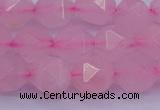 CNG5484 15.5 inches 12mm faceted nuggets rose quartz beads