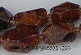 CNG5518 12*16mm - 15*25mm faceted nuggets orange garnet beads