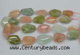 CNG5591 15.5 inches 22*28mm - 25*35mm faceted freeform morganite beads