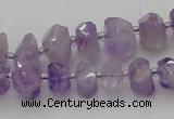 CNG5601 6*16mm - 8*18mm faceted nuggets lavender amethyst beads