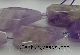 CNG5611 15*35mm - 18*45mm faceted teardrop lavender amethyst beads