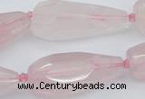 CNG5630 15.5 inches 15*35mm - 18*45mm faceted teardrop rose quartz beads