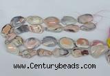 CNG5676 18*25mm - 30*35mm faceted freeform pink botswana agate beads