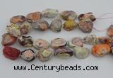 CNG5733 18*25mm - 22*35mm nuggets pink botswana agate beads