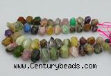 CNG5738 12*16mm - 15*20mm faceted nuggets mixed gemstone beads