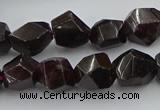 CNG5755 15.5 inches 10*14mm - 12*16mm faceted nuggets garnet beads