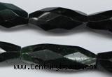 CNG593 13*30mm - 14*35mm faceted rice African prase jasper nugget beads