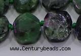 CNG5947 10*14mm - 12*16mm faceted freeform ruby zoisite beads