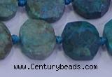 CNG5958 10*14mm - 12*16mm faceted freeform chrysocolla & turquoise beads