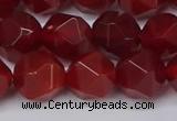 CNG6024 15.5 inches 12mm faceted nuggets red agate beads