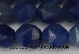 CNG6036 15.5 inches 12mm faceted nuggets blue aventurine beads