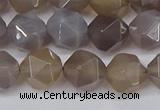 CNG6081 15.5 inches 8mm faceted nuggets grey agate beads