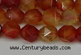 CNG6087 15.5 inches 8mm faceted nuggets red agate beads