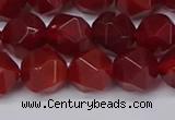 CNG6088 15.5 inches 8mm faceted nuggets red agate beads