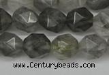 CNG6096 15.5 inches 8mm faceted nuggets cloudy quartz beads