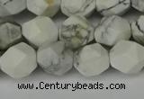 CNG6098 15.5 inches 8mm faceted nuggets white howlite beads