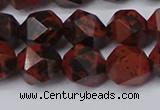 CNG6107 15.5 inches 8mm faceted nuggets mahogany obsidian beads