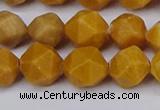 CNG6115 15.5 inches 8mm faceted nuggets yellow jade beads