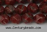 CNG6123 15.5 inches 8mm faceted nuggets brecciated jasper beads