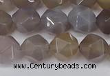 CNG6151 15.5 inches 10mm faceted nuggets grey agate beads