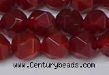 CNG6159 15.5 inches 10mm faceted nuggets red agate beads